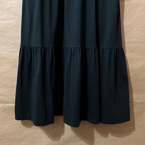 Nation LTD | Evonne Maxi Dress Pima Cotton Tiered Popover Smocked Black Size M - Picture 9 of 13